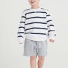 Junior Ortc Crews & Hoodies | Striped Crew Jnr White