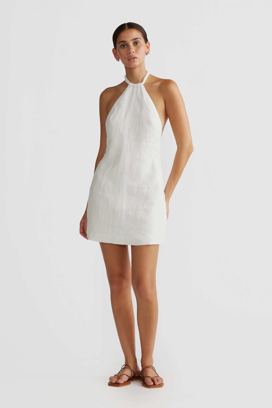 Women Ortc Dresses | Kaia Halter Mini Dress White