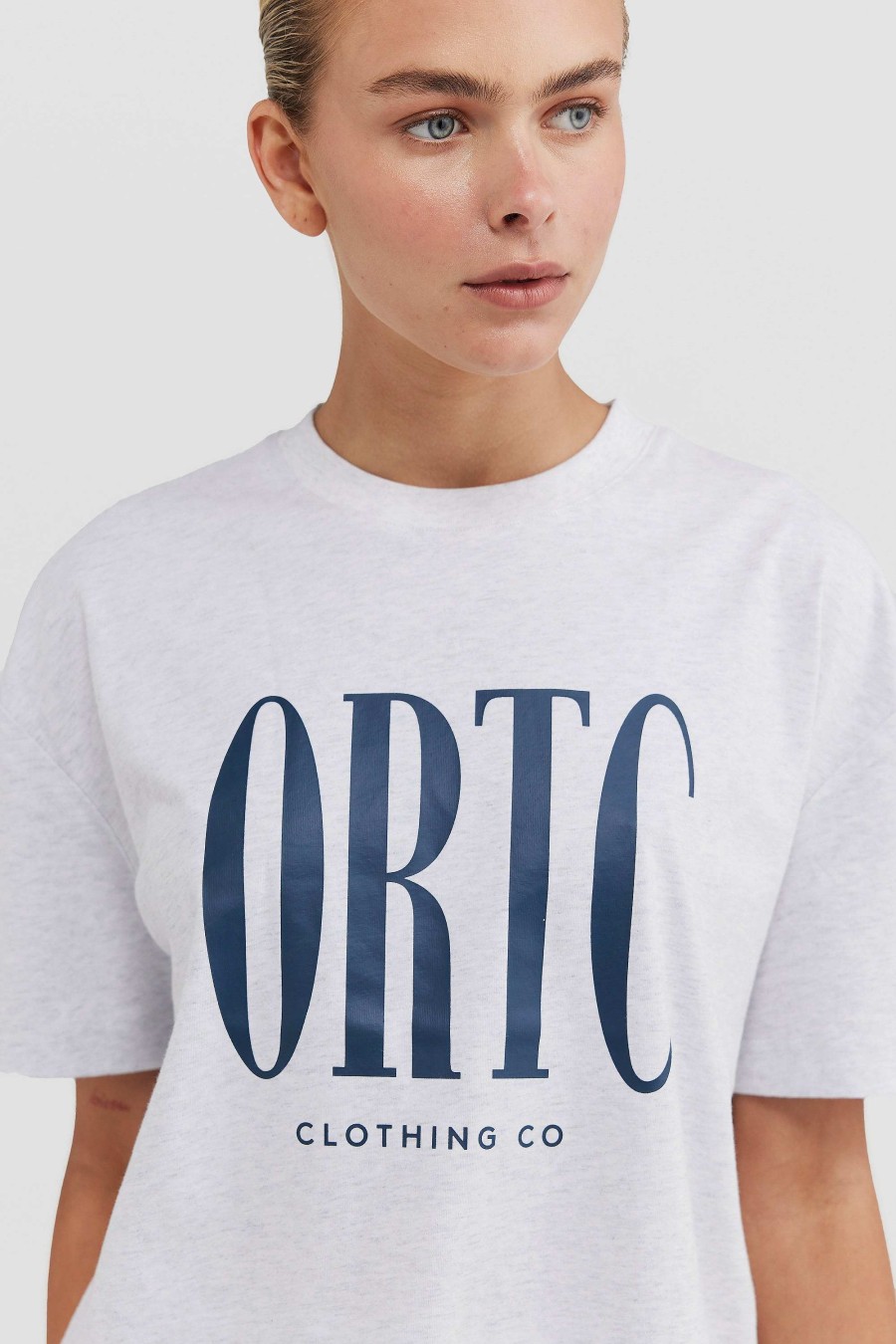 Women Ortc Loungewear | Spencer Logo T Shirt White Marle