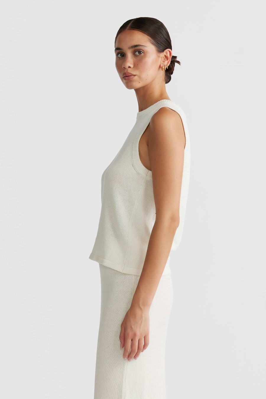 Women Ortc Linen | Remi Linen Knit Tank Ivory