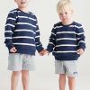 Junior Ortc Crews & Hoodies | Striped Crew Jnr Navy