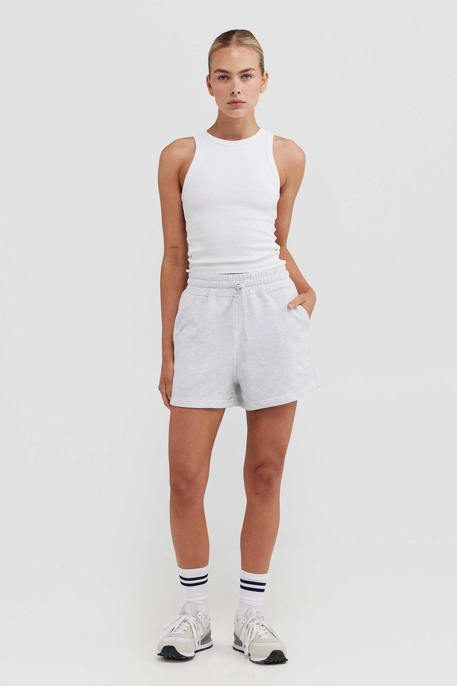 Women Ortc Sets | Lounge Shorts White Marle