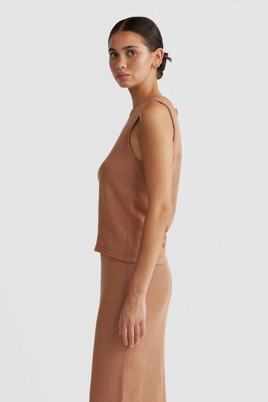 Women Ortc Sets | Remi Linen Knit Tank Clay