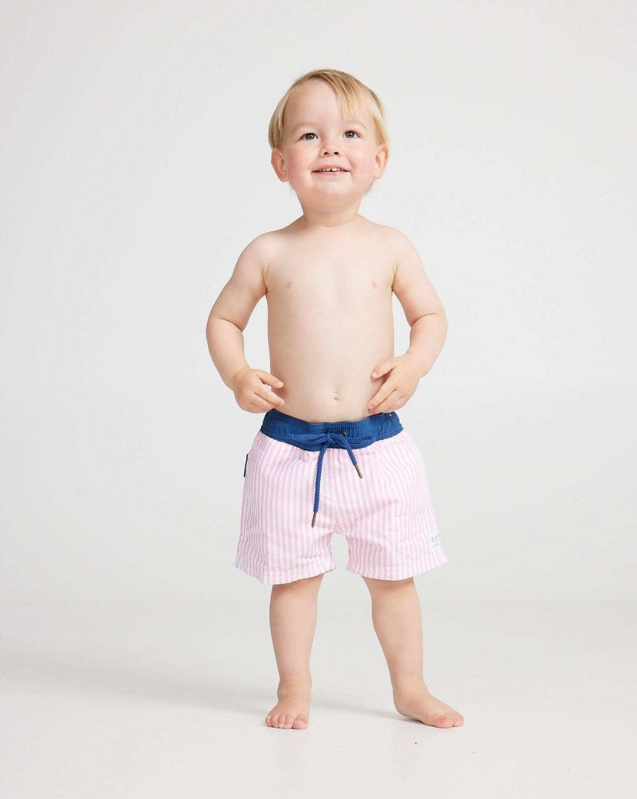 Junior Ortc Swimwear | Manly Pink Jnr Swim Shorts