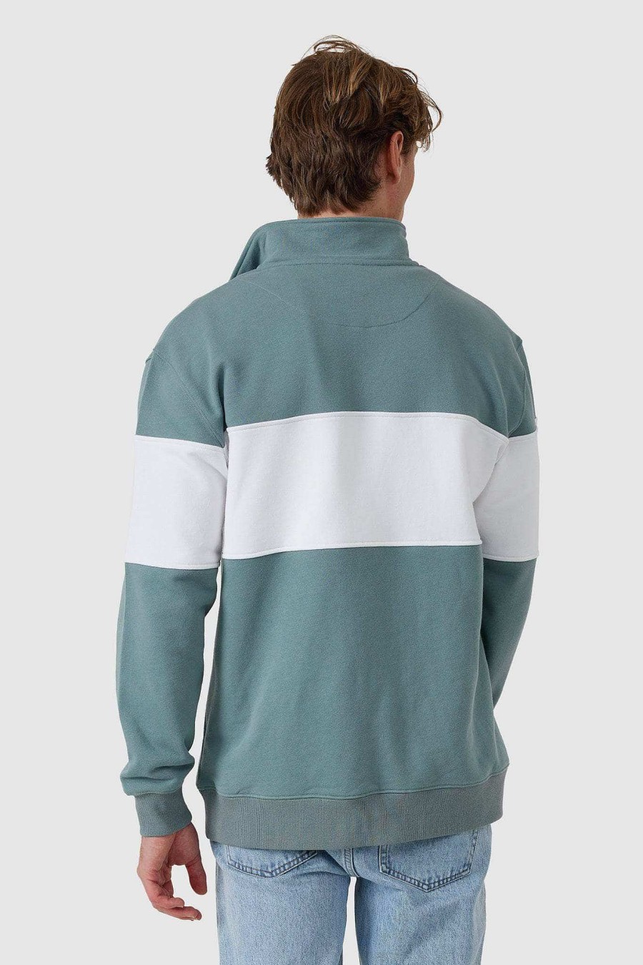 Men Ortc Quarter Zips | Panel Quarter Zip Seafoam Sage