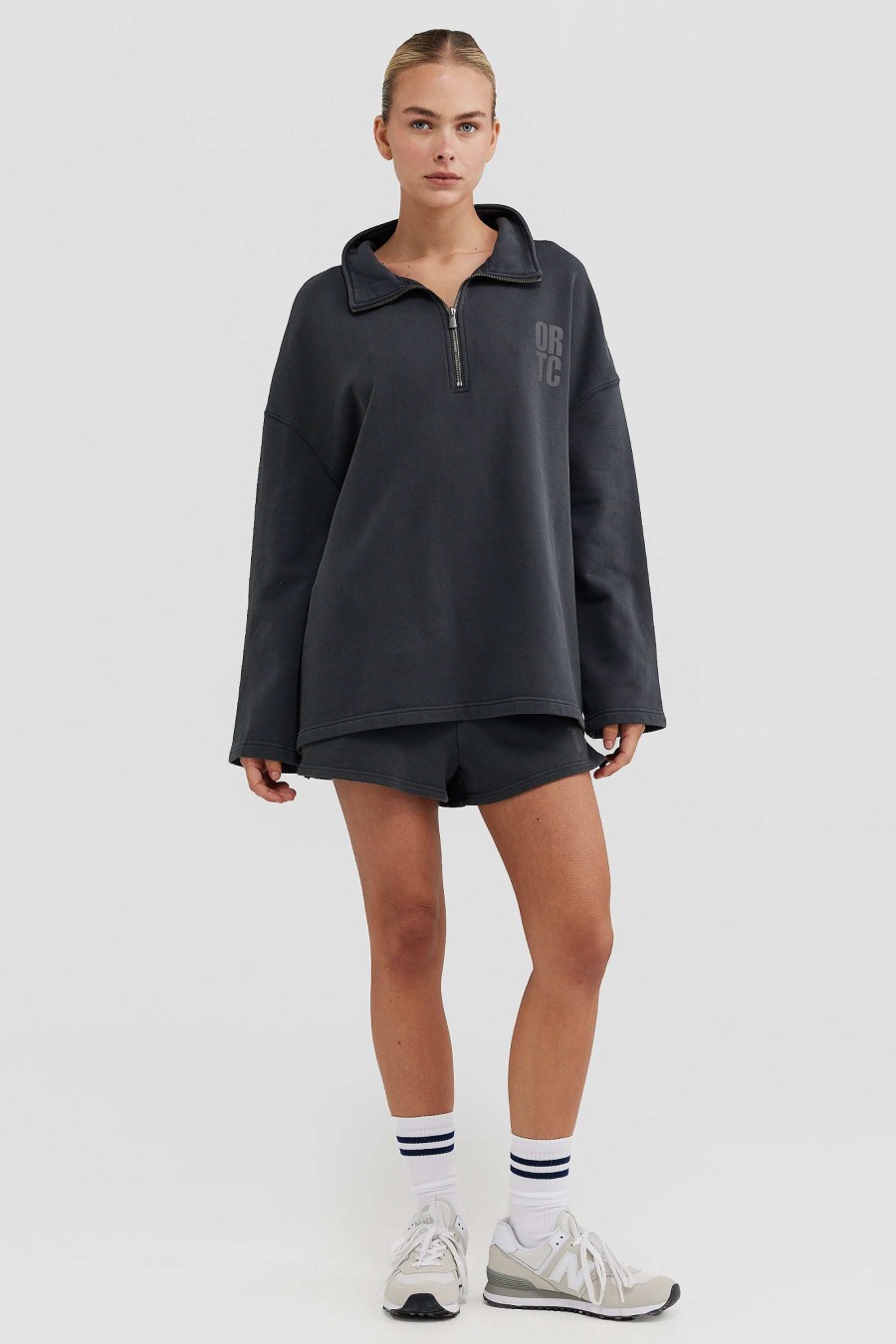 Women Ortc Sets | Isla Quarter Zip Charcoal