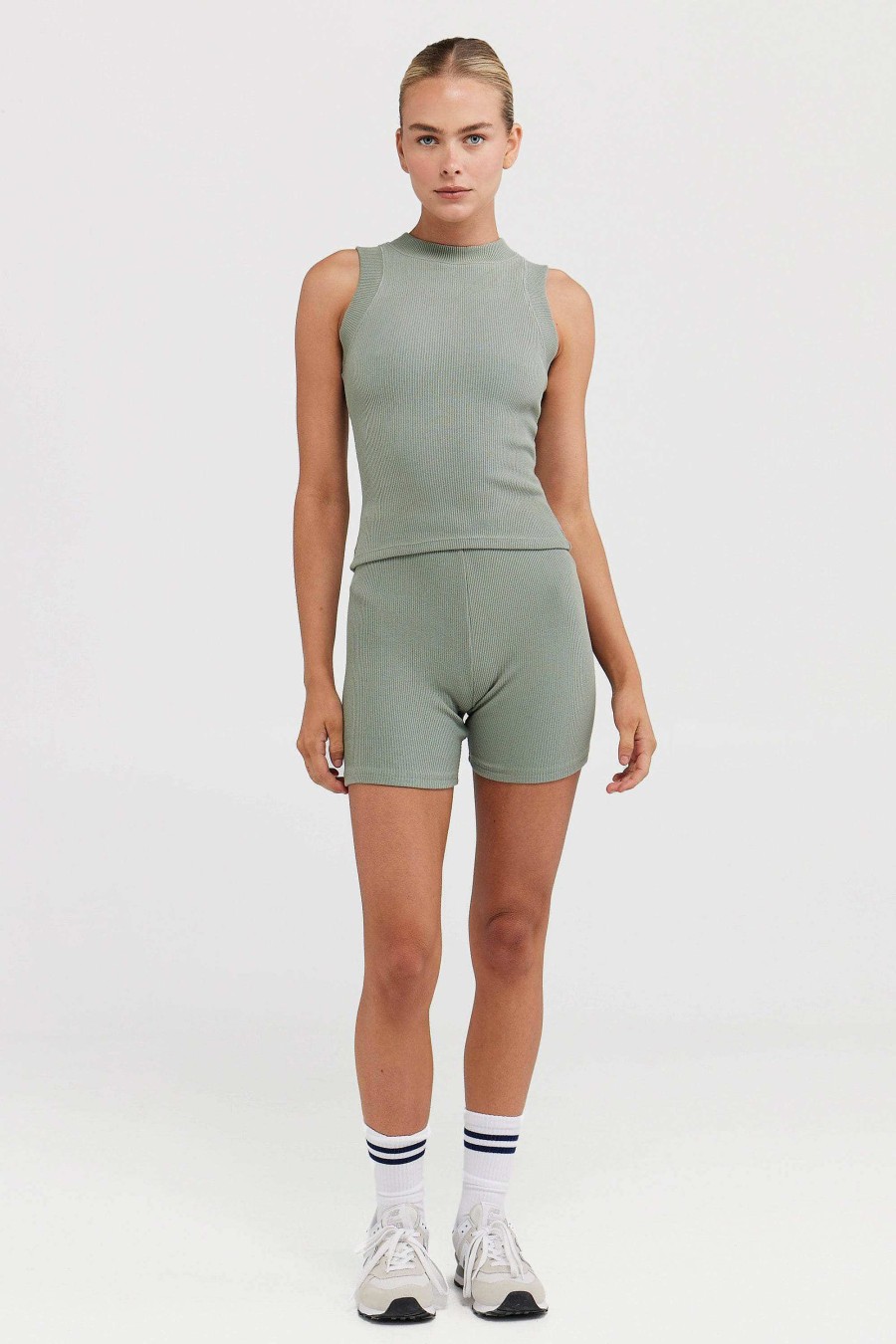 Women Ortc Loungewear | Ribbed Tank Dusty Olive