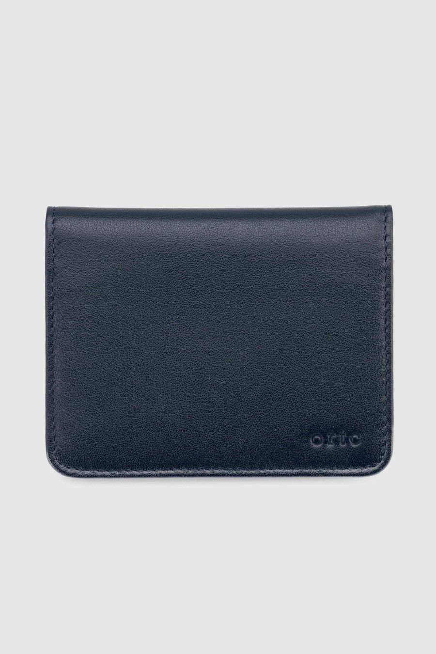 Men Ortc Wallets | Leather Bifold Cardholder Navy