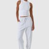 Women Ortc Bottoms | Track Pants White Marle