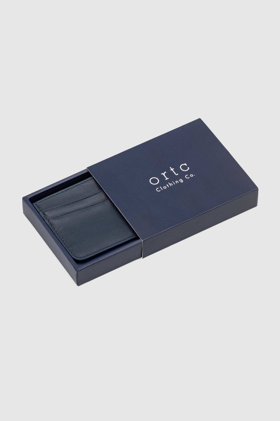 Men Ortc Wallets | Leather Card Holder Navy