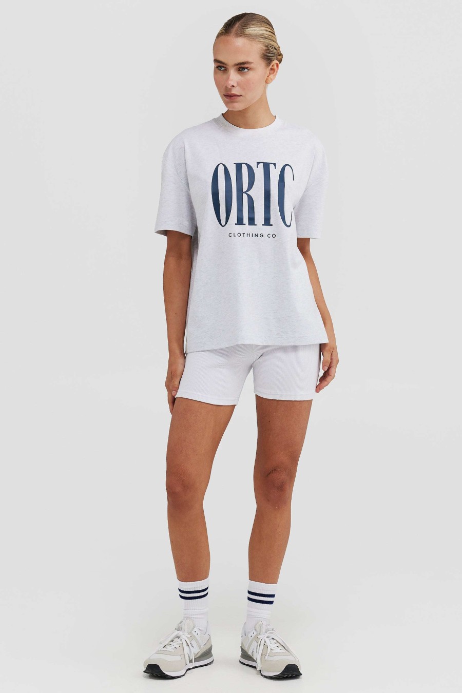 Women Ortc Tops | Spencer Logo T Shirt White Marle