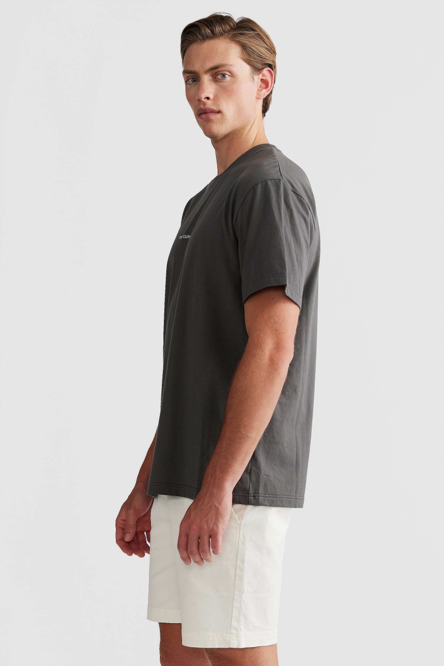 Men Ortc T Shirts | Embroidered Logo T Shirt Charcoal