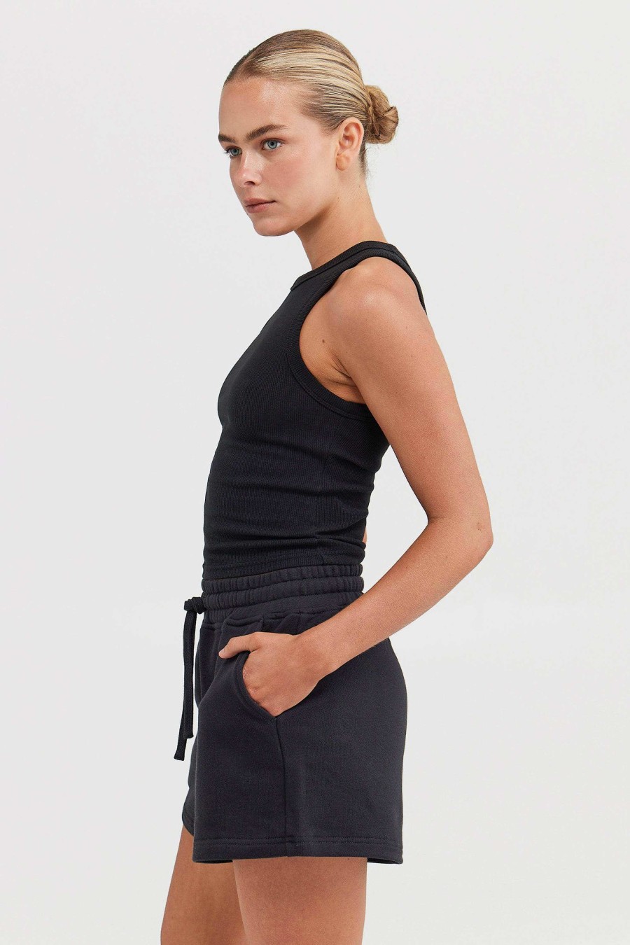 Women Ortc Tops | Mimi Rib Tank Black