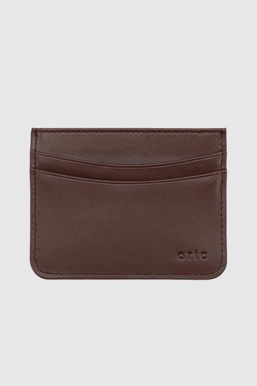 Men Ortc Wallets | Leather Card Holder Chocolate