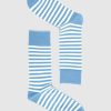 Men Ortc Socks | Stripes Socks Pale Blue And White