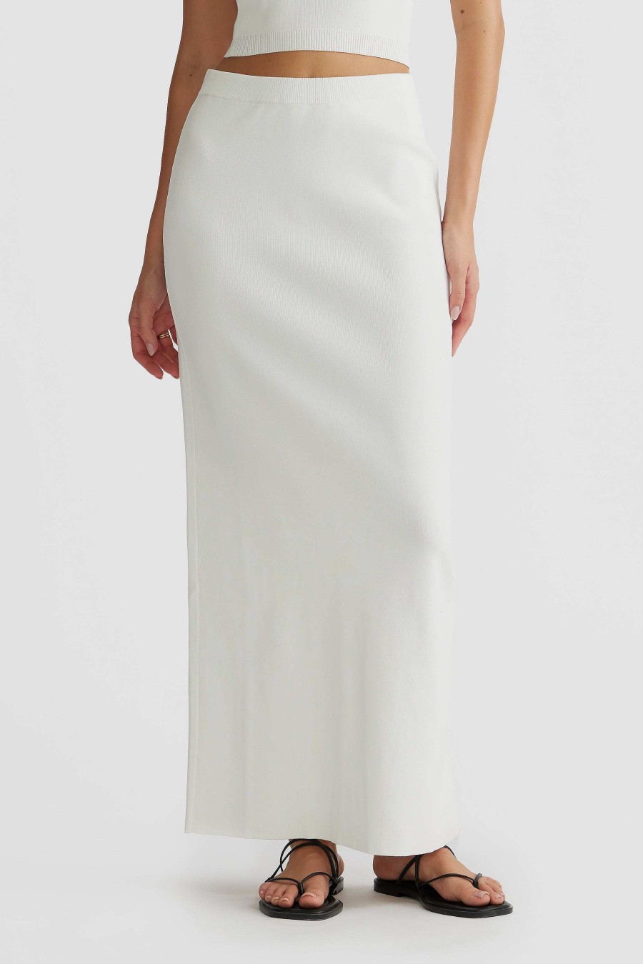 Women Ortc Bottoms | Piper Knit Maxi Skirt White