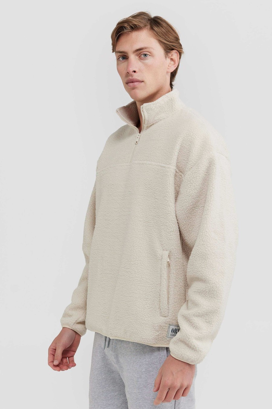 Men Ortc Quarter Zips | Sherpa Fleece Quarter Zip Natural