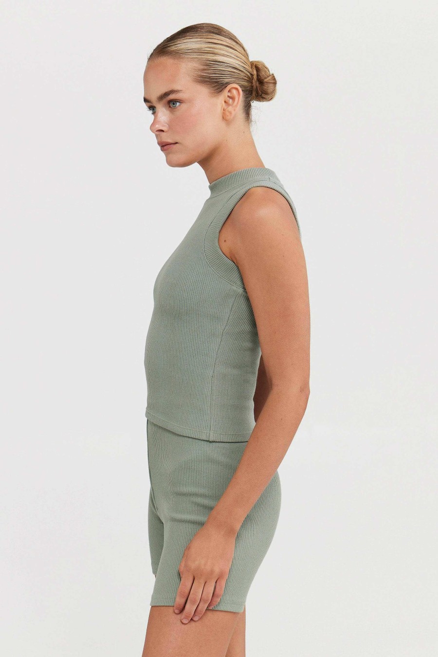 Women Ortc Loungewear | Ribbed Tank Dusty Olive