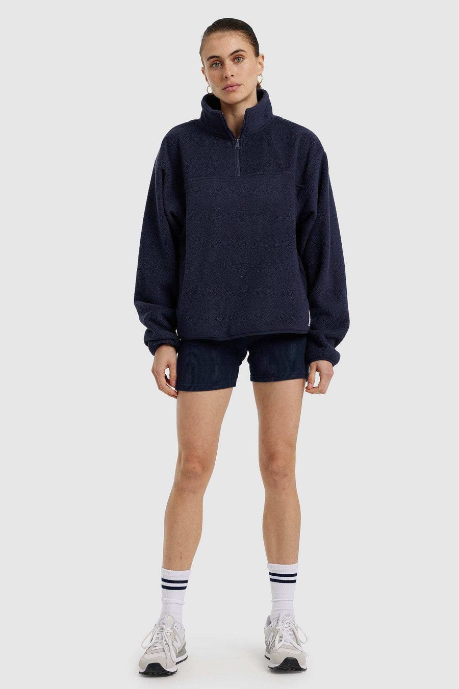 Women Ortc Loungewear | Sherpa Fleece Quarter Zip Navy