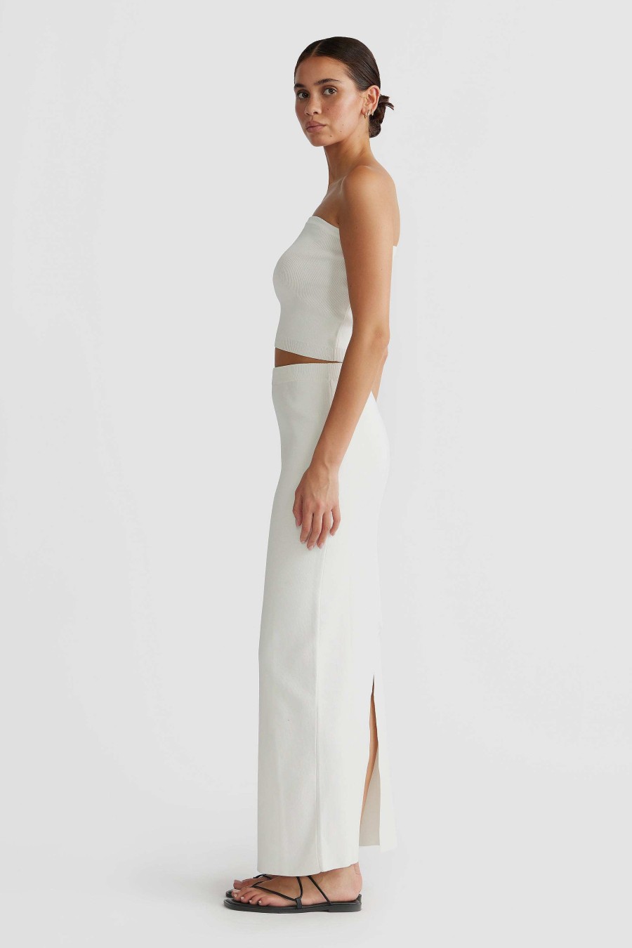 Women Ortc Sets | Piper Knit Maxi Skirt White