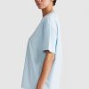 Women Ortc Tops | Oversized Logo T Shirt Pale Blue