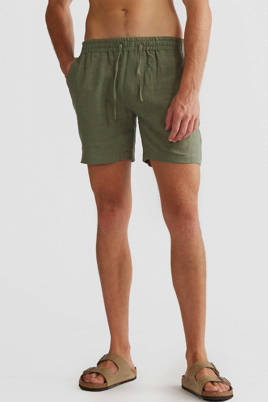 Men Ortc Linen | Linen Shorts Olive