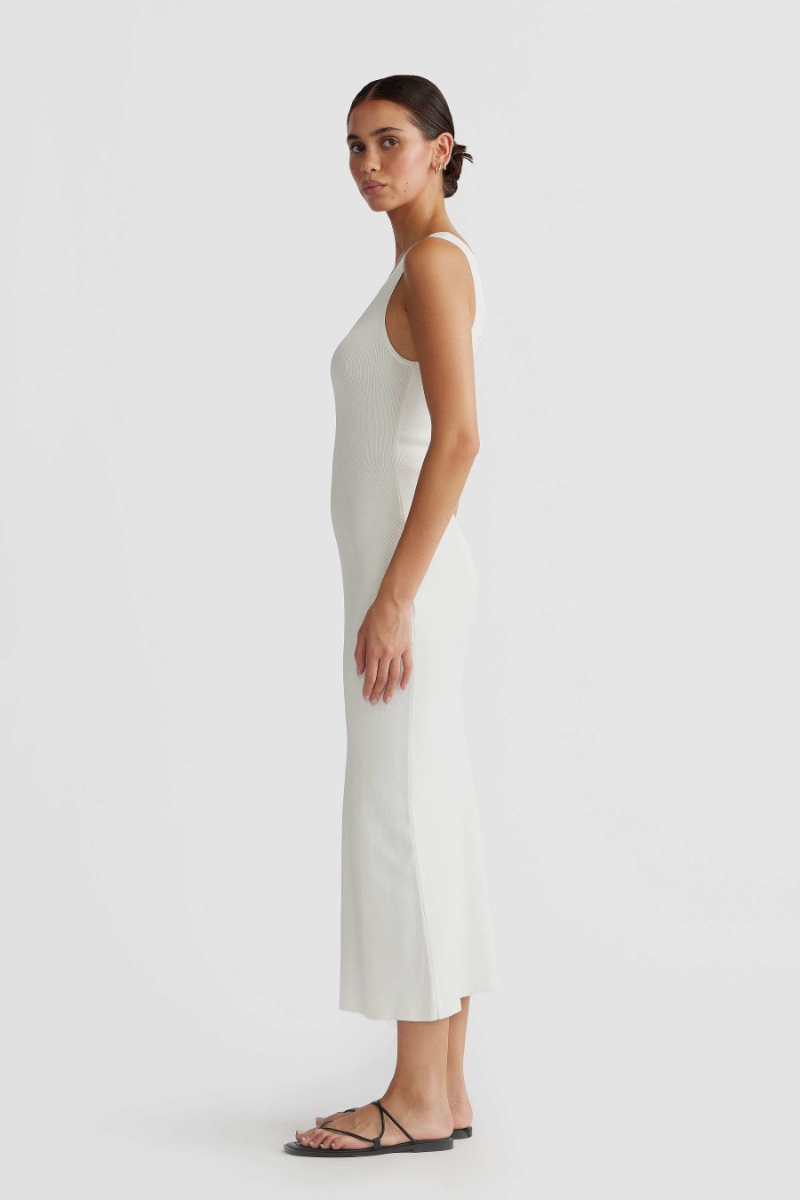 Women Ortc Dresses | Mia Knit Midi Dress White