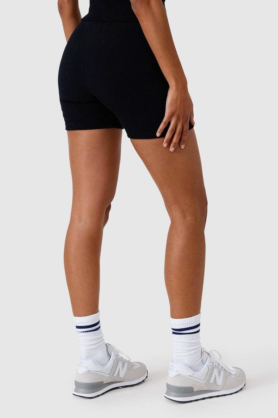 Women Ortc Loungewear | Ribbed Bike Shorts Black