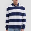 Men Ortc Crews & Hoodies | Unisex Rugby Jumper Stripe Navy And White