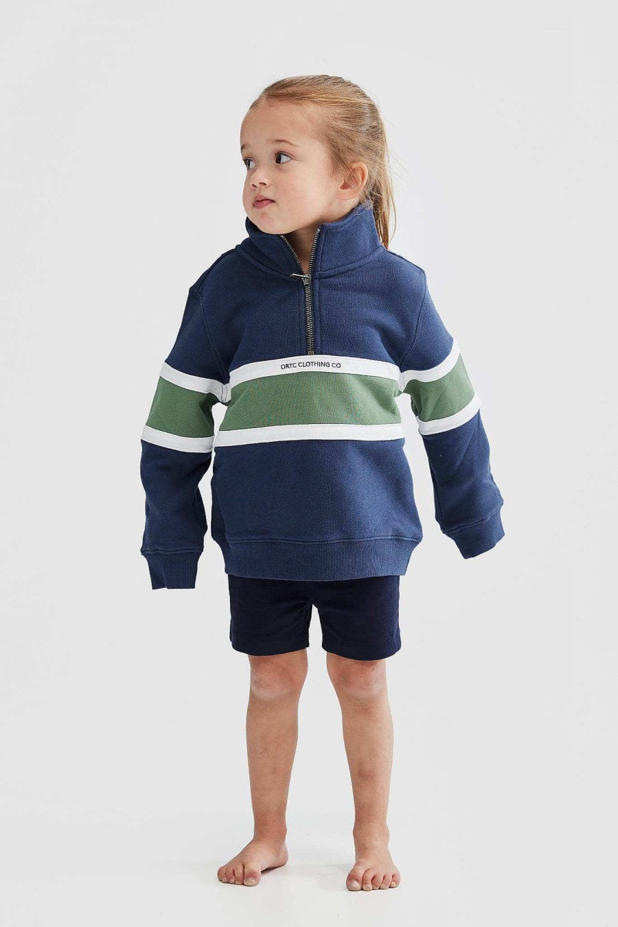 Junior Ortc Quarter Zips | Triple Panel Quarter Zip Jnr Navy And Olive Navy & Olive