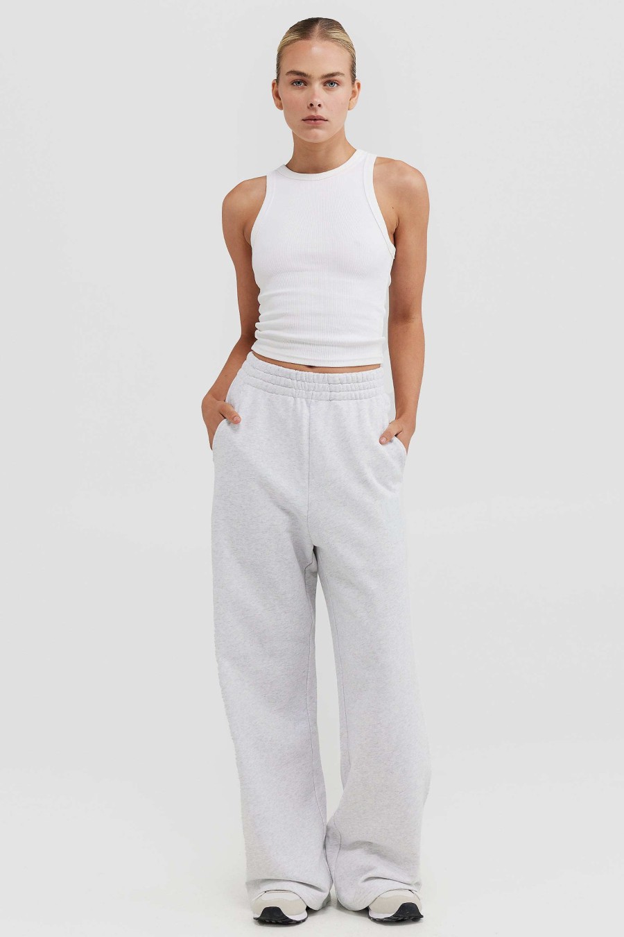 Women Ortc Bottoms | Isla Track Pants White Marle