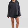 Women Ortc Sweats | Isla Quarter Zip Charcoal