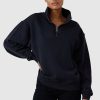 Women Ortc Sweats | Quarter Zip Washed Black