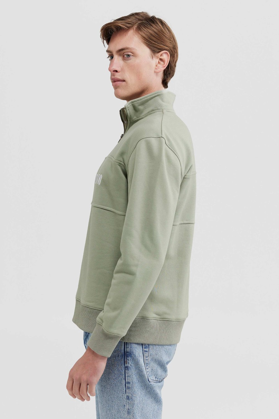 Men Ortc Quarter Zips | Classic Logo Quarter Zip Dusty Olive