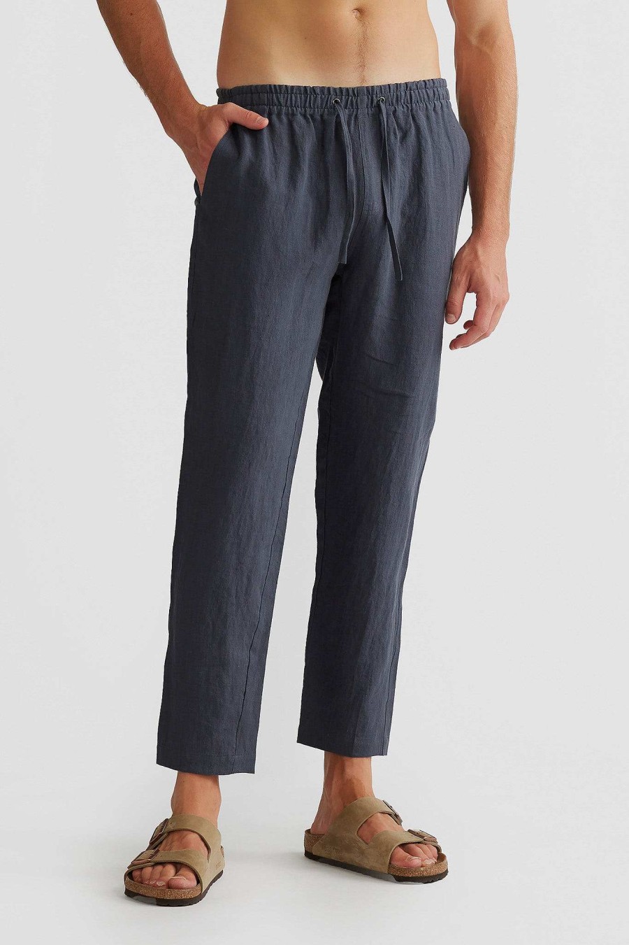 Men Ortc Linen | Linen Pants Charcoal