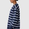 Women Ortc Loungewear | Unisex Striped Crew Navy