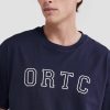 Men Ortc T Shirts | College T Shirt White Logo Navy And White