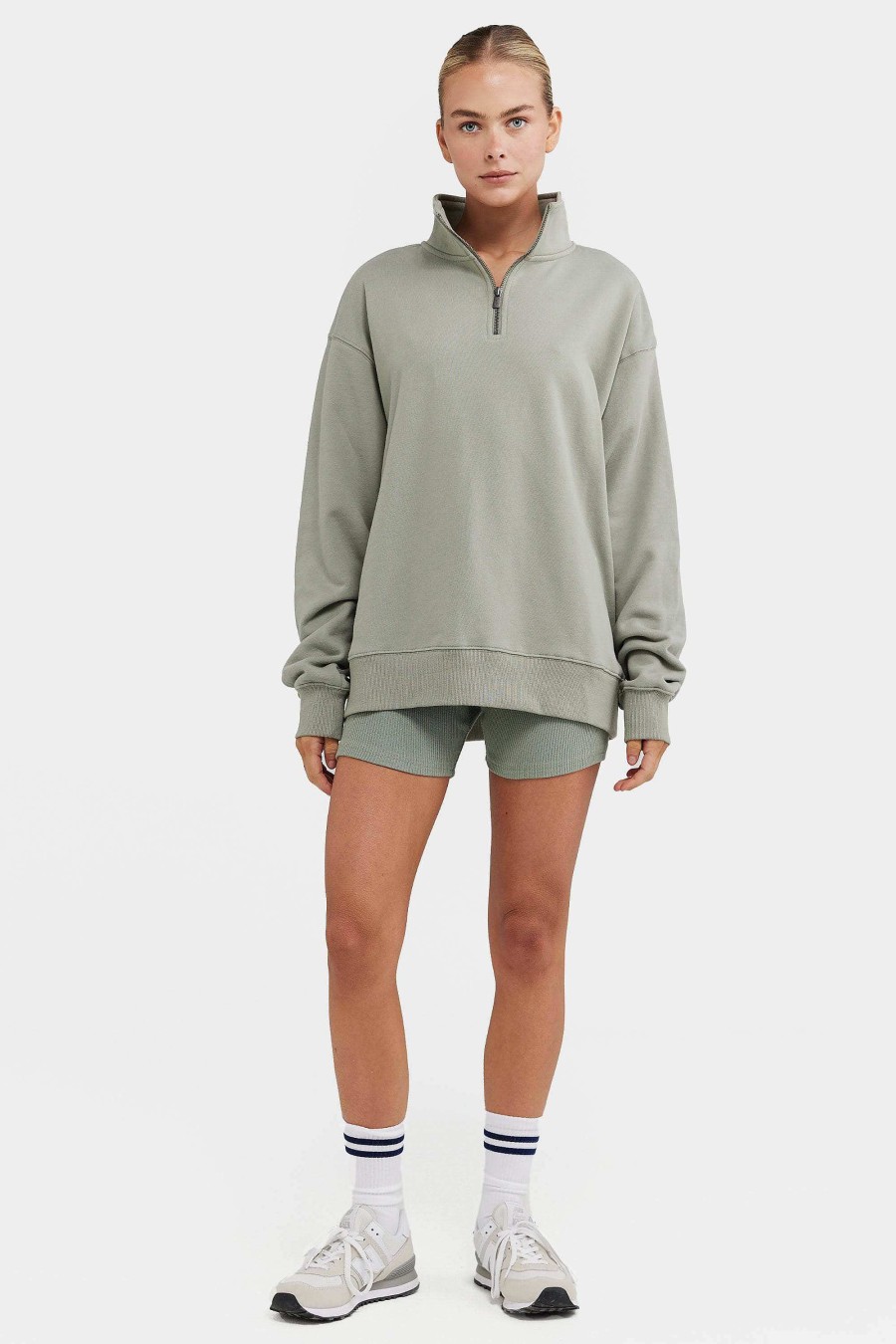 Women Ortc Sets | Quarter Zip Dusty Olive