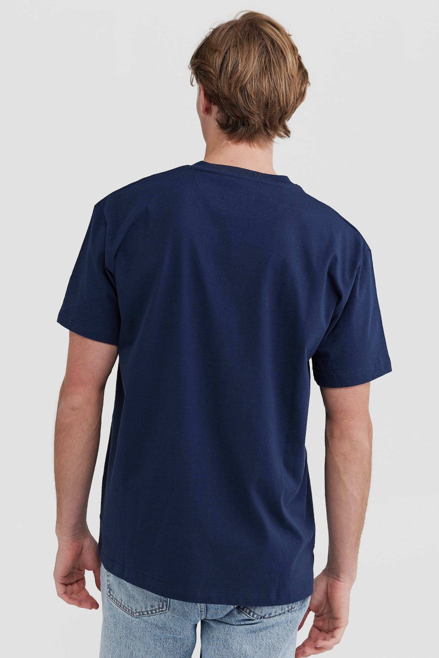 Men Ortc T Shirts | College Logo T Shirt Navy And White