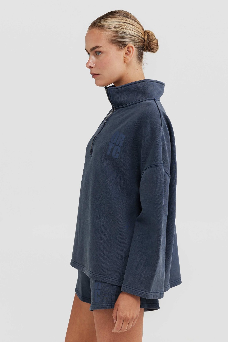 Women Ortc Sets | Isla Quarter Zip Denim