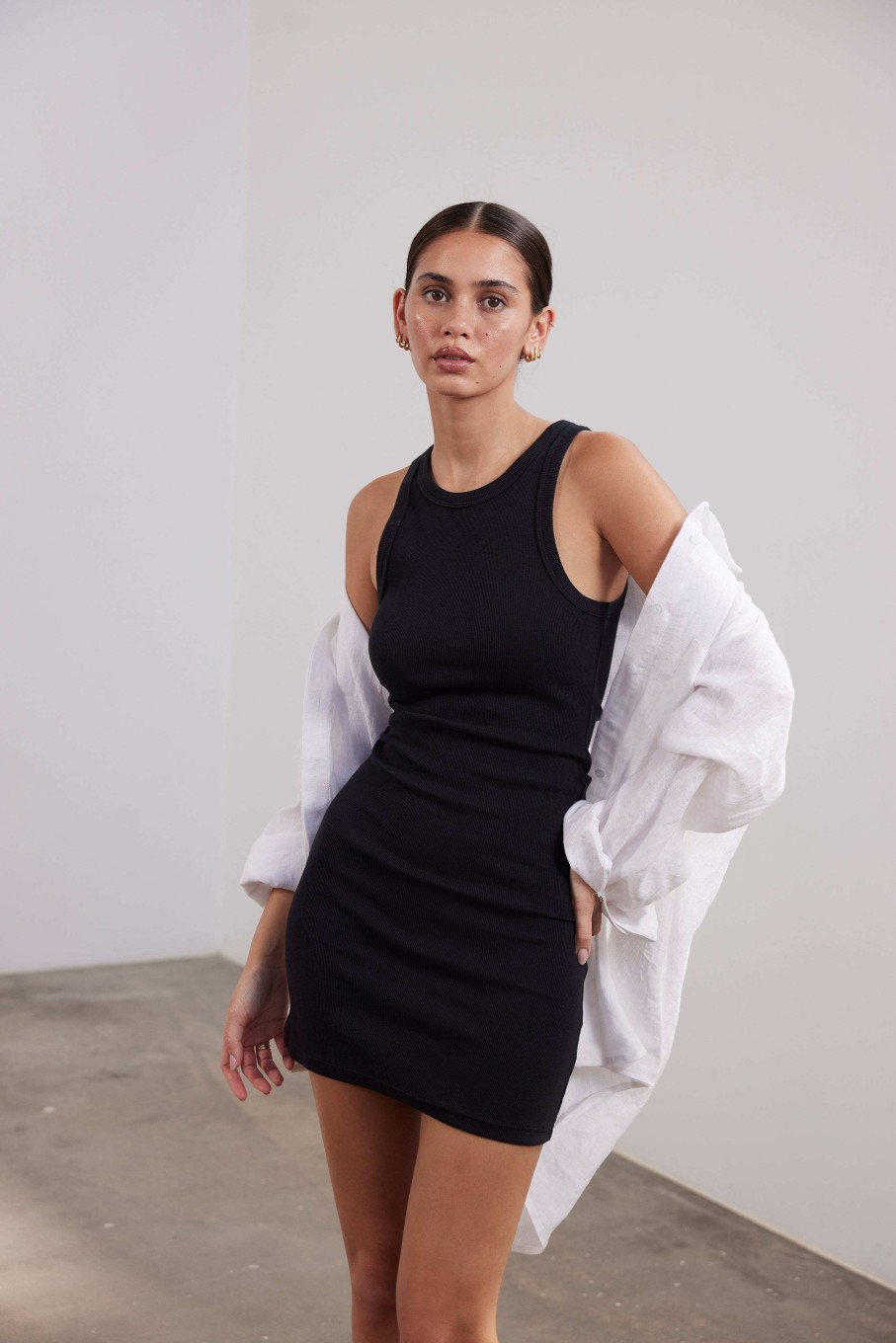 Women Ortc Dresses | Mimi Rib Mini Dress Black