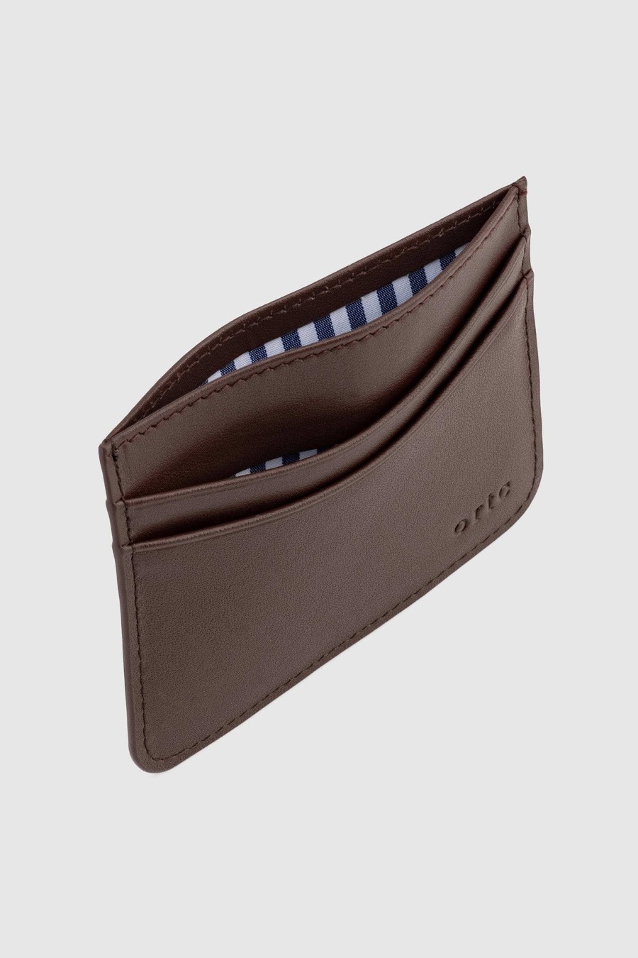 Men Ortc Wallets | Leather Card Holder Chocolate