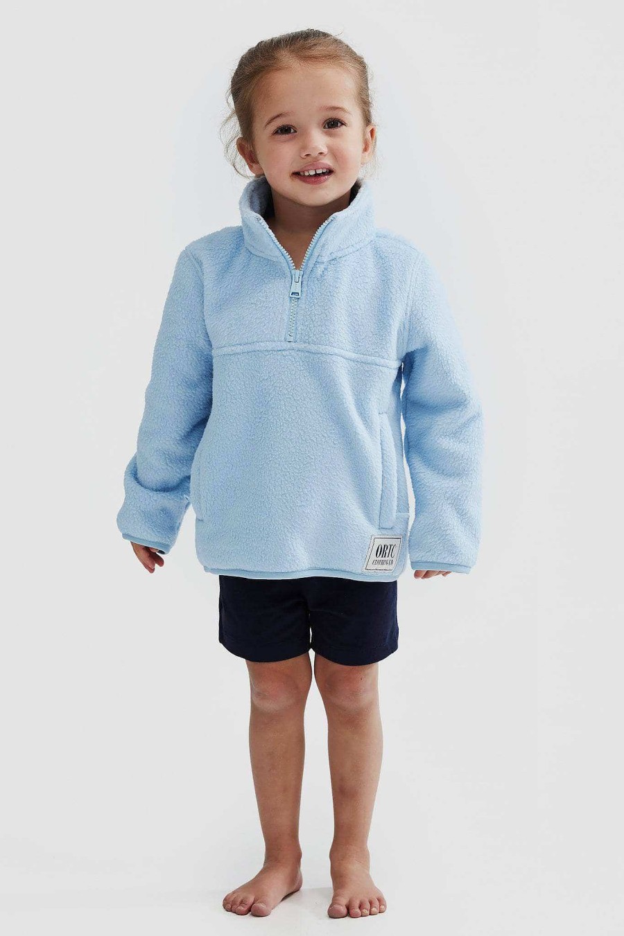 Junior Ortc Quarter Zips | Sherpa Fleece Quarter Zip Jnr Pale Blue