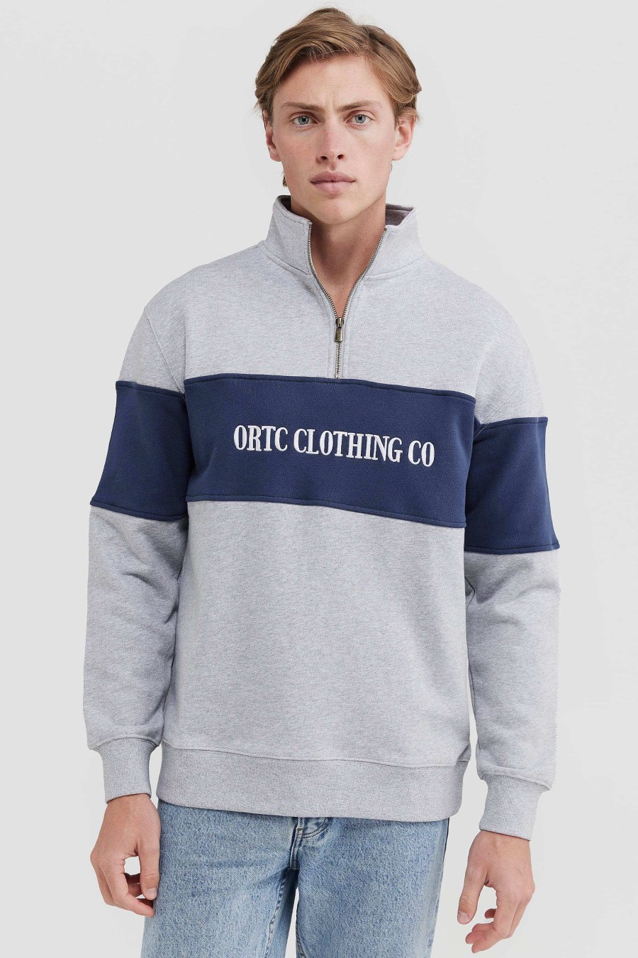 Men Ortc Quarter Zips | Classic Logo Quarter Zip Grey Marle