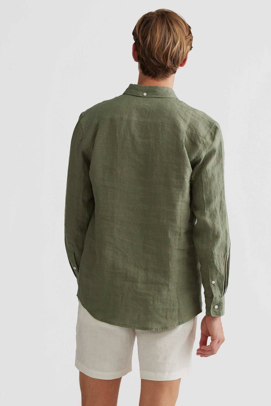 Men Ortc Linen | Linen Shirt Olive