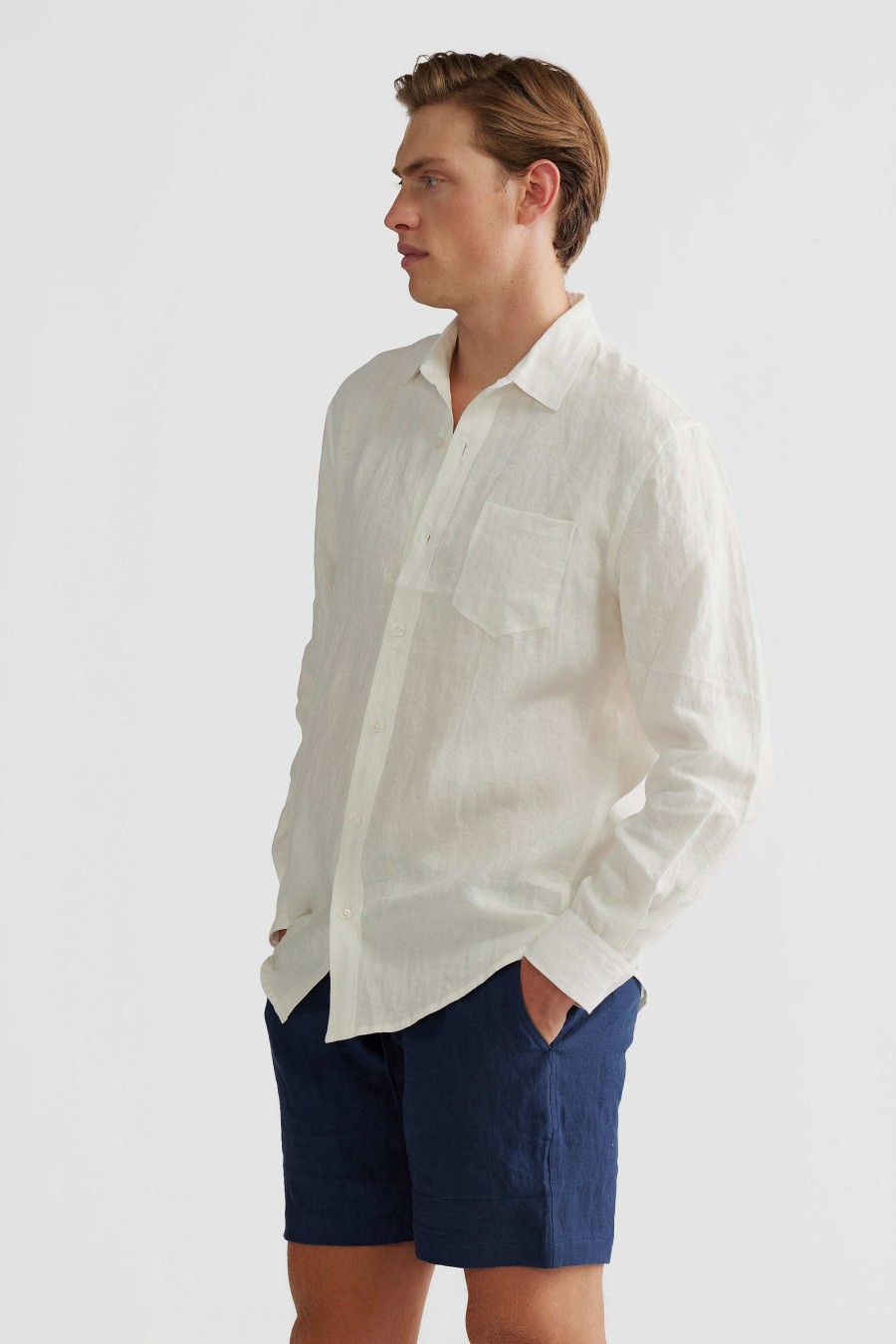 Men Ortc Linen | Linen Shirt White