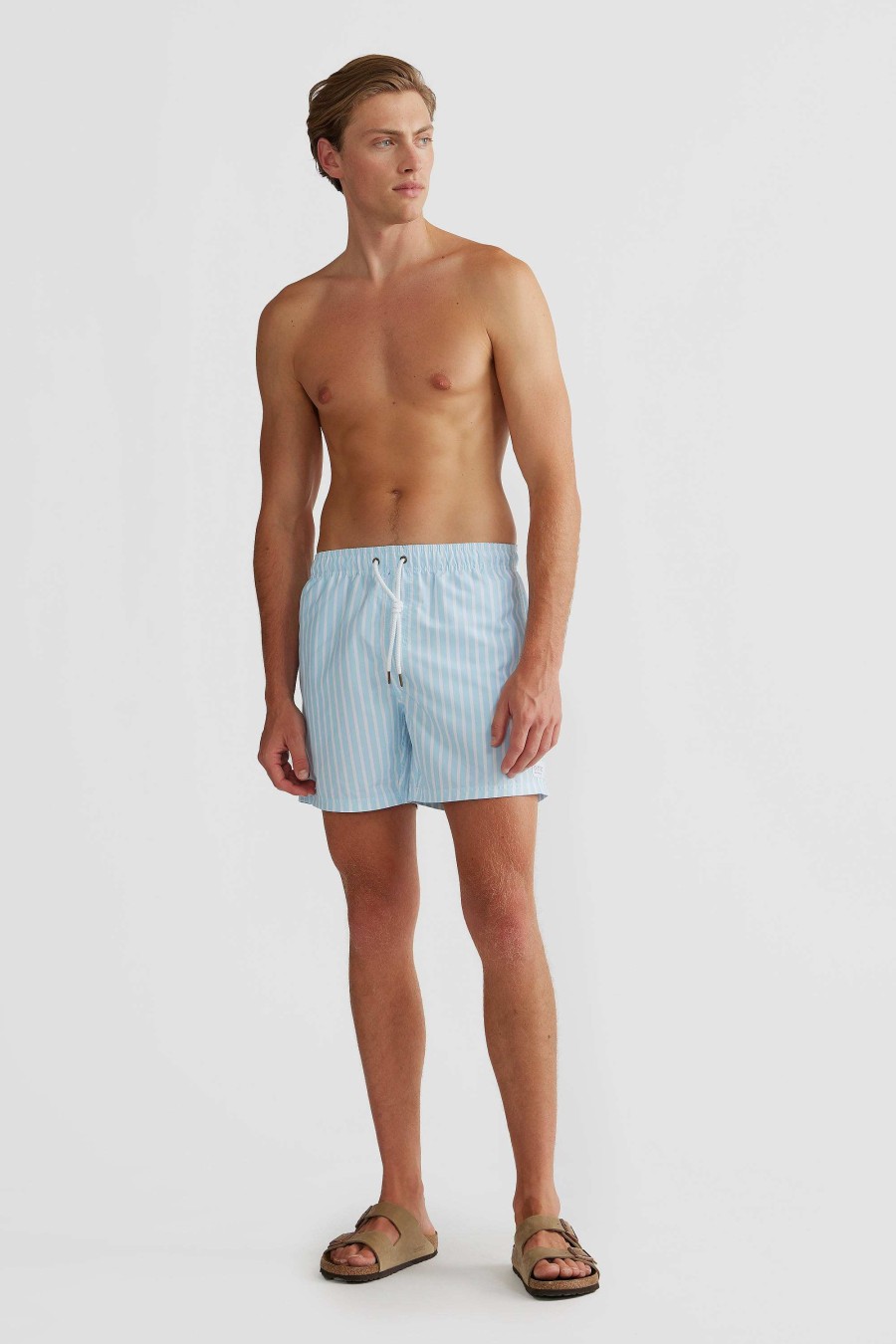 Men Ortc Swimwear | Middleton Pale Swim Shorts Pale Blue