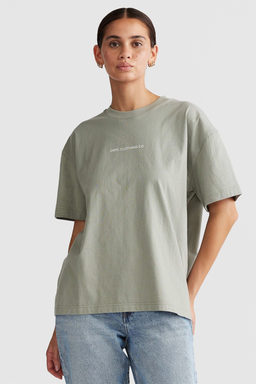 Women Ortc Loungewear | Oversized Logo T Shirt Dusty Olive