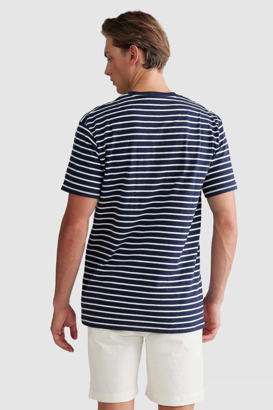 Men Ortc T Shirts | Louis Stripe T Shirt Navy