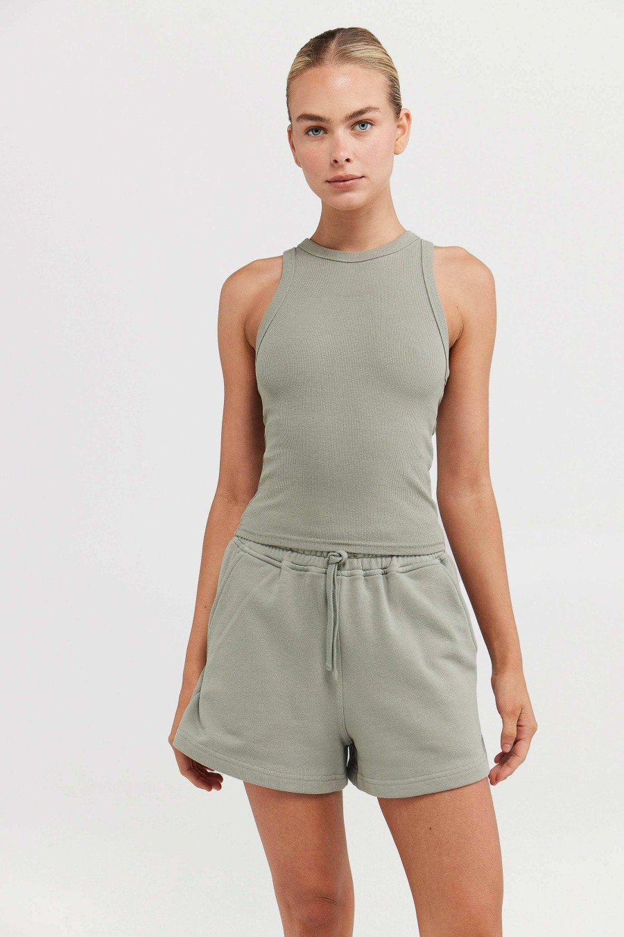 Women Ortc Loungewear | Mimi Rib Tank Dusty Olive